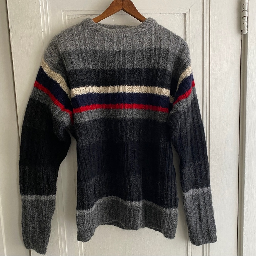 Nautica Striped Knit Wool Sweater